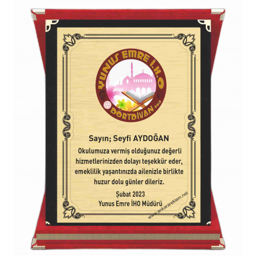  Plaket  15X20 