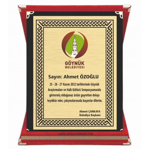  Plaket  BÜYÜK BOY