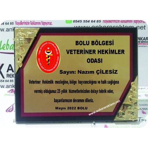 DOKTOR -VETERİNER - SAĞLIKÇI PLAKETİ 