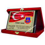 ASKER ÖZEL AHŞAP  TÜRK BAYRAKLI PLAKET