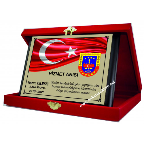 ASKER ÖZEL AHŞAP  TÜRK BAYRAKLI PLAKET