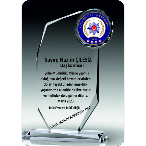 CAM PLAKET POLİS 