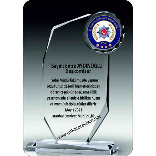 CAM PLAKET POLİS 