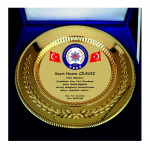 ALTIN TABAK KUTULU ASKER PLAKET